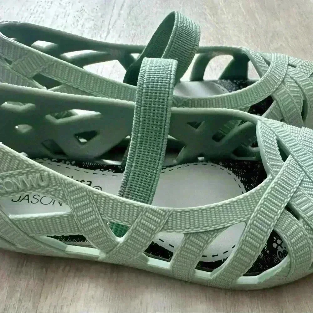 Mini Melissa Jason Wu Jelly Flats Girls Size 6 Mint Green Mary Jane Style